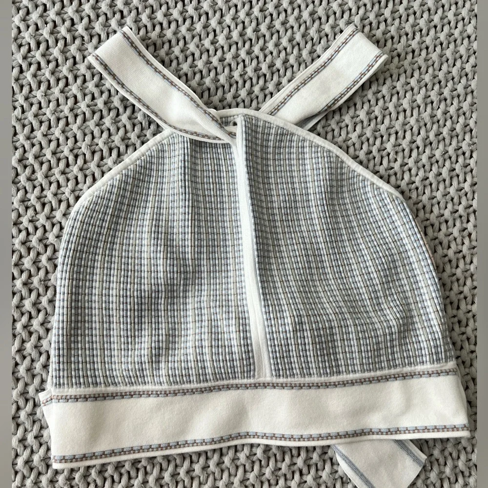 NWT Club Monaco Raeni Knit Cross Back Halter Crop Top - Picture 4 of 8